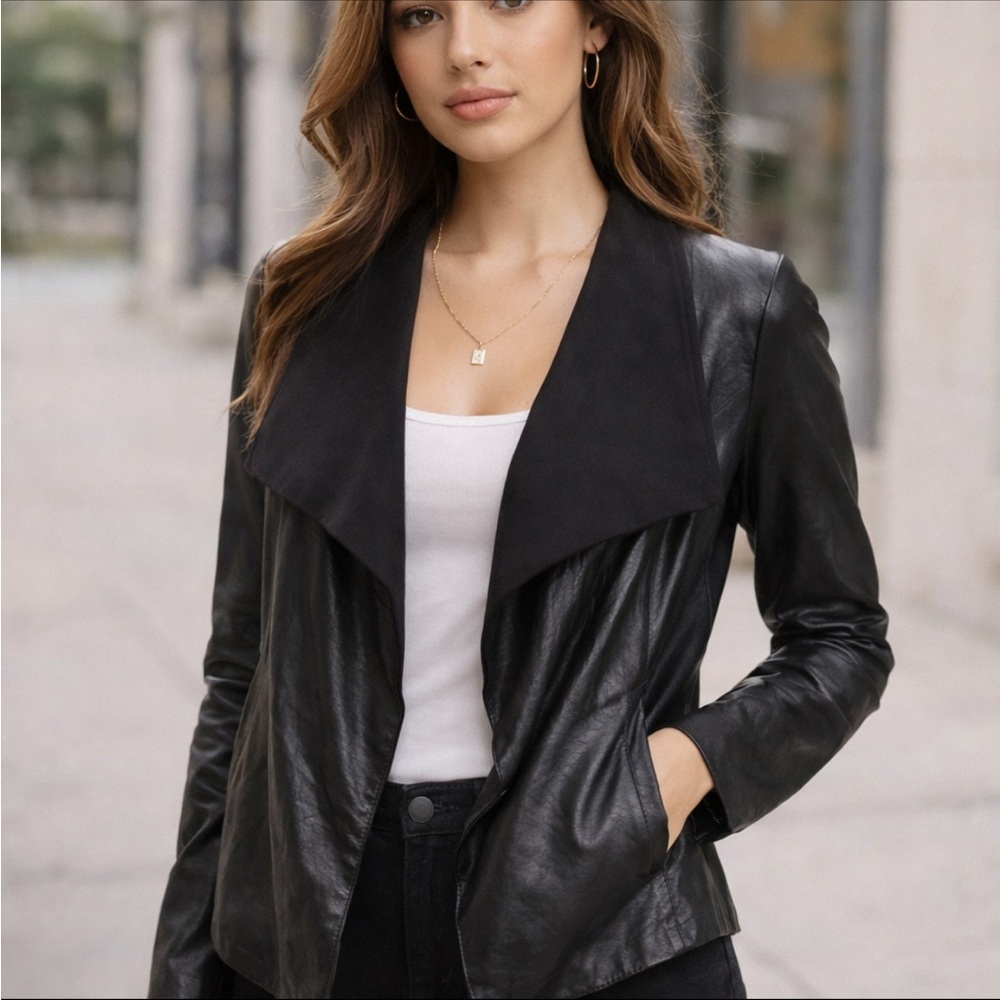 Donna Karan New York DKNY Lambskin Leather Jacket Size M 54301